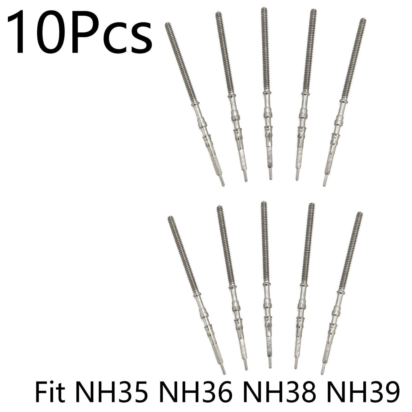 Stainless steel crown shaft replacement part for NH35, NH36, NH38, and NH39 automatic mechanical watches. Color: Peace. Parallel import.