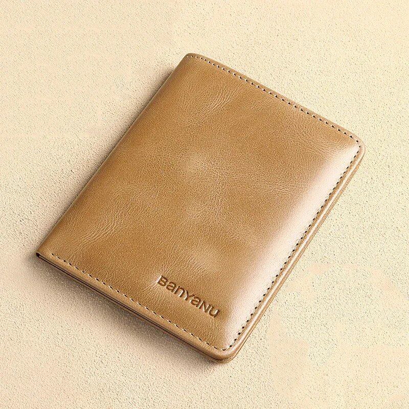 本革 メンズRFIDブロック スリム縦型財布 薄型ミニマリスト 小銭入れ ブルー 並行輸入品