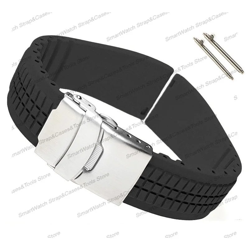 20mm/22mm Universal Quick Release Elastic Soft Silicone Strap for Men's Waterproof Watch Band, Cuttable and Adjustable, Band Color: mm; Shipped from: Parallel Import