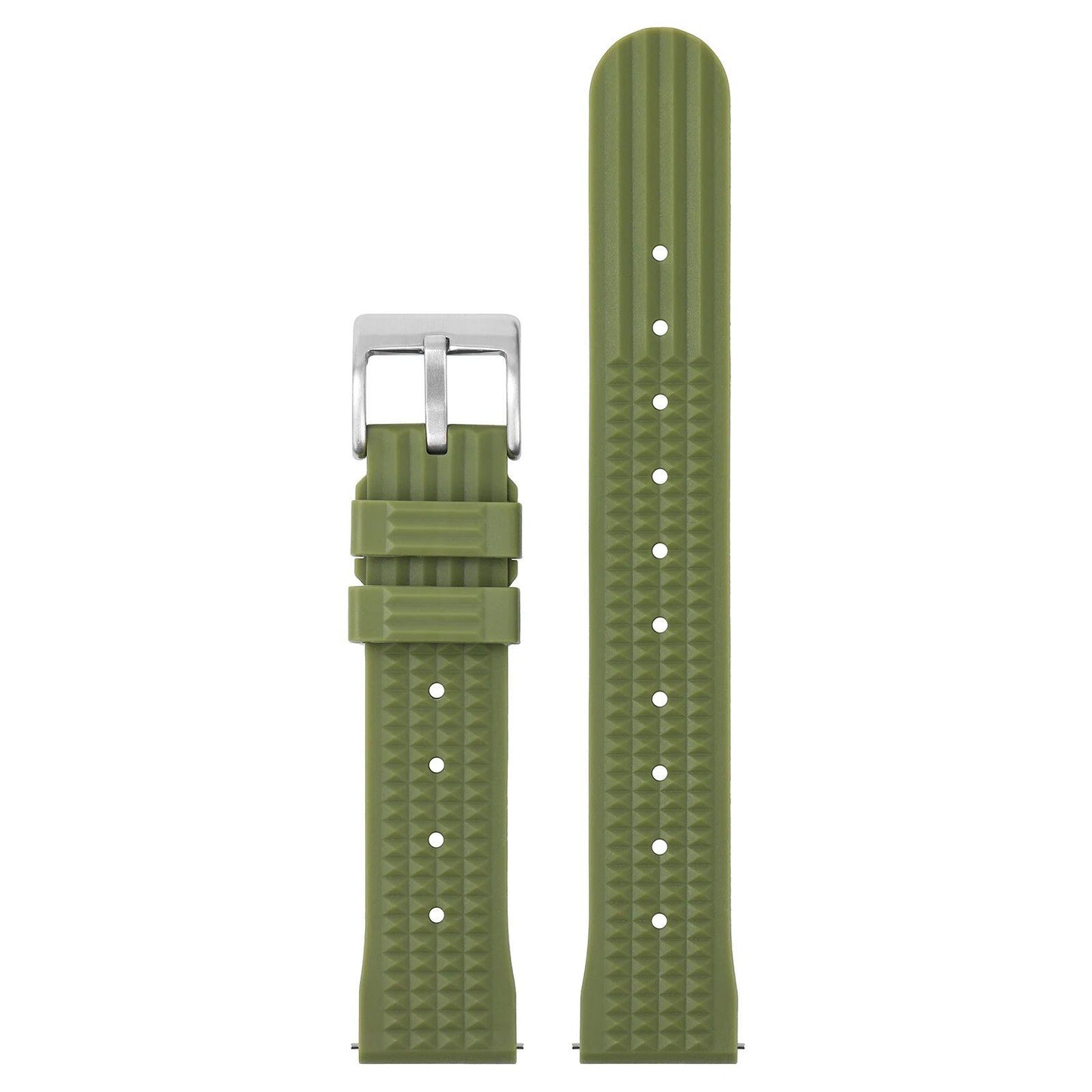 WatchDives Waffle FKM Rubber Watch Band, 20mm/22mm, Quick Release, Waterproof, Durable Fluorocarbon Rubber Strap for Classic Dive Watches. Band Color: mm; Ships from: Parallel Import