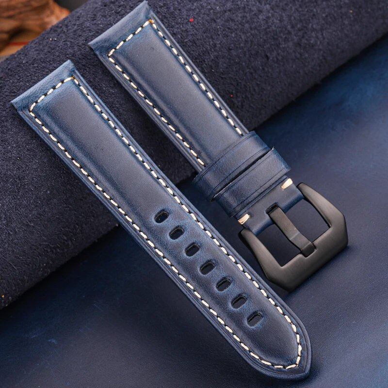 パネライ ウォッチバンド 本革 レザー ストラップ 4色 20mm 22mm 24mm 26mm メンズ レディース 牛革 アクセサリー 交換用ベルト バンドカラー:mm 並行輸入品