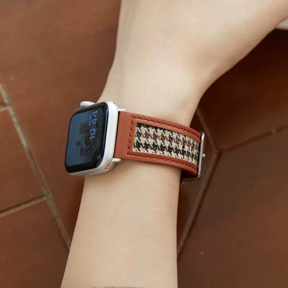Apple Watch Colle Leather Loop Band - Compatible with Series Ultra, 10, 9, 8, 7, 6, 5, 4, 3, 2, 1, and SE (38mm, 40mm, 41mm, 42mm, 44mm, 45mm, 46mm, 49mm) - Band Color: mm, Parallel Import