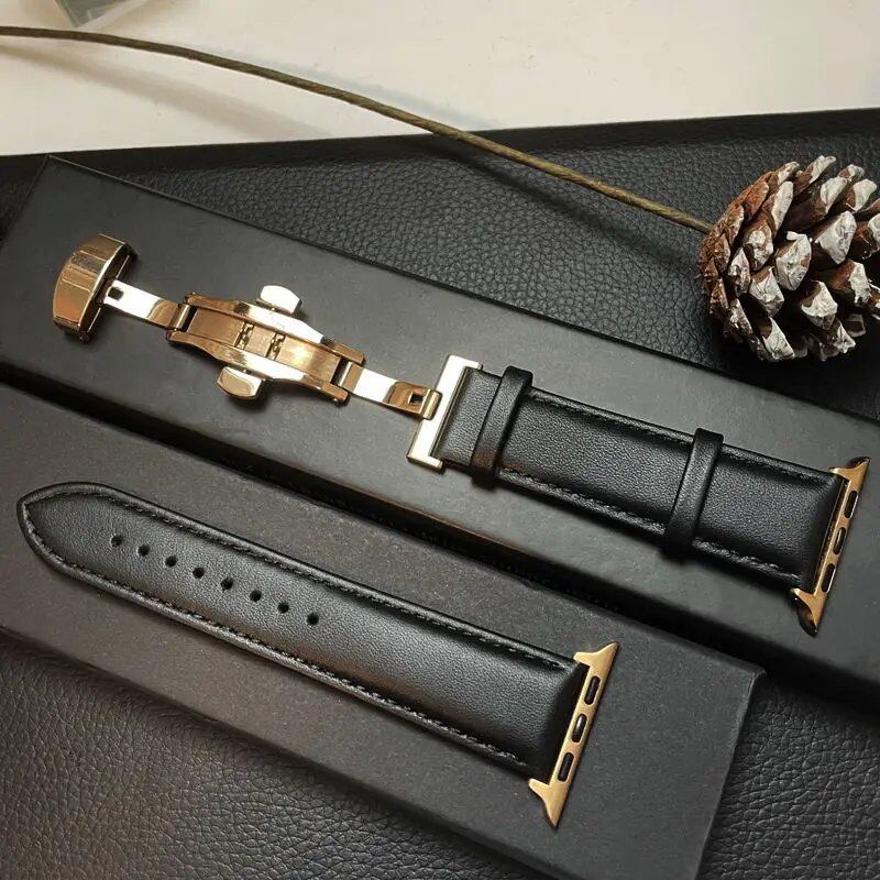 Genuine Leather Apple Watch Band, Compatible with iWatch Series 3/5/SE/6/7/8/9/Ultra 2/10, 45mm, 41mm, 44mm, 40mm, 46mm, and 49mm. Band Color: mm. Ships from: Parallel Import.