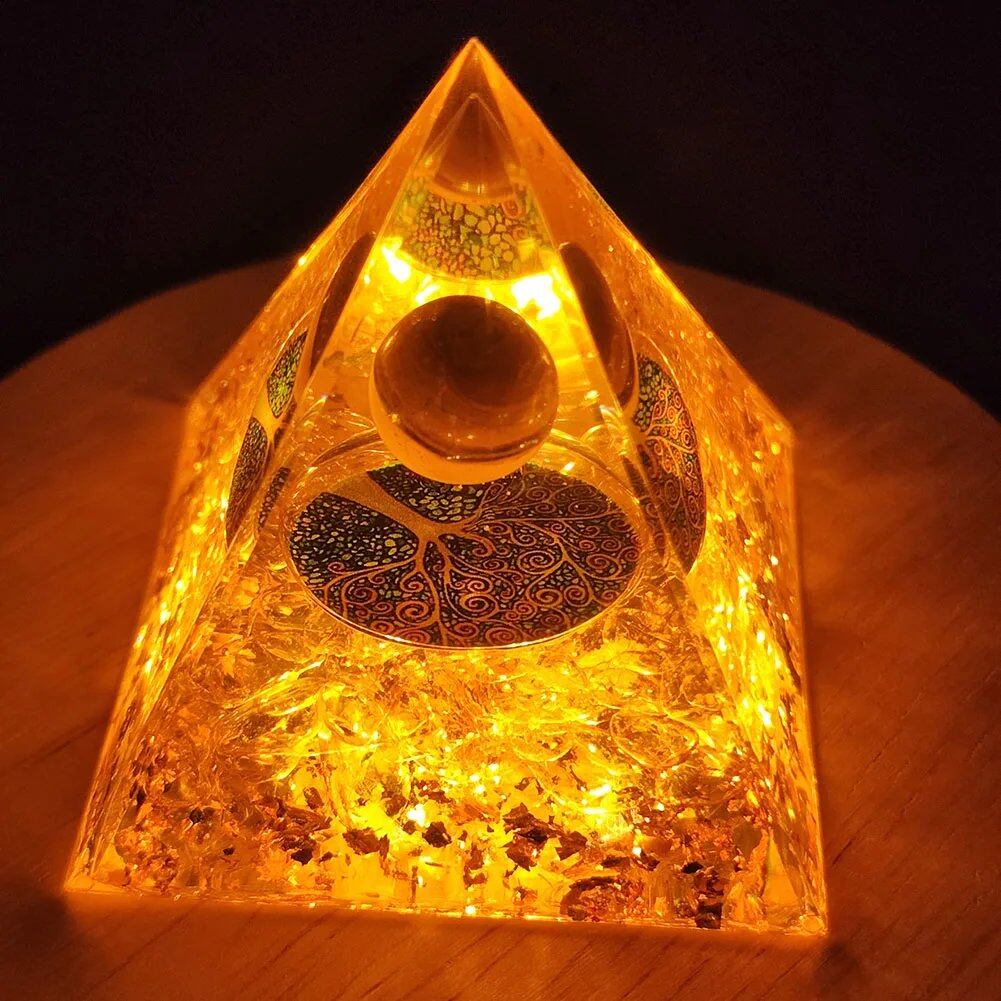エネルギー発生器 オーゴン・ピラミッド アメジスト&ペリドット ヒーリング天然水晶 レイキ・チャクラ発生器 オーゴナイト・ピラミッド 瞑想ツール ;発送元: 並行輸入品