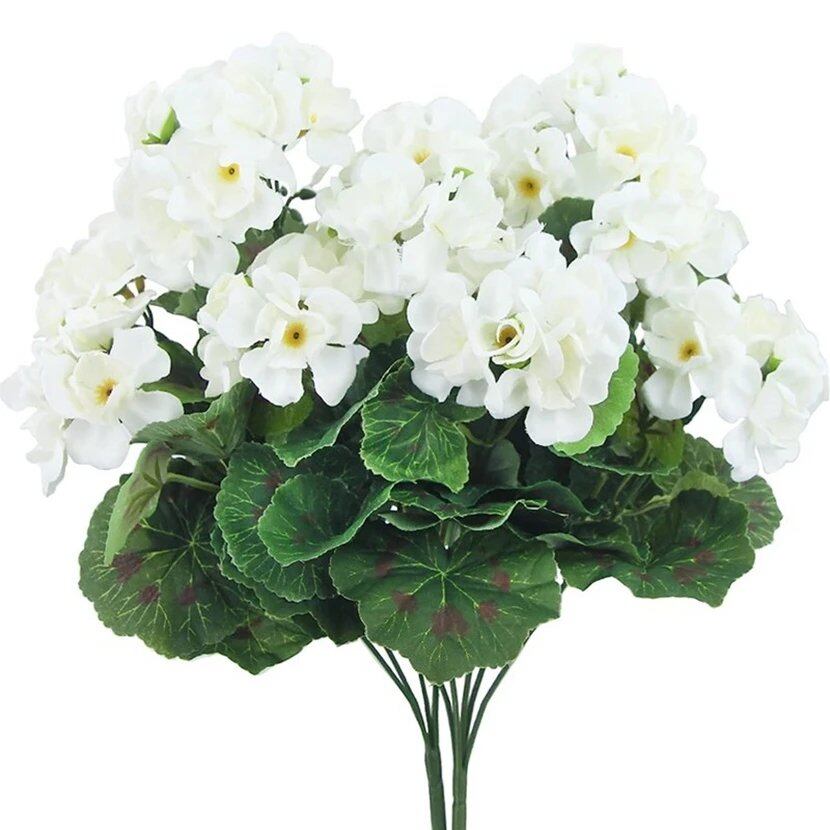 1/5-Piece Artificial Silk Begonia Flower Plants for Outdoor Garden Arches, UV Protection, Wedding, Bridal, Home Bonsai, Christmas Party, DIY Gift, Size: Parallel Import