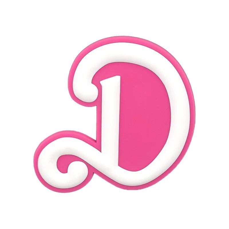 1/26 Scale PVC Pink Greek Alphabet A-Z Charm for Beach Bags, Women's Handbags, and Travel Bags (Pinky Girls) - Parallel Import