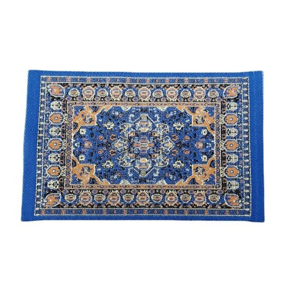1/12 Scale Turkish Style Play House, Mini House Decoration, Floor Rug, Doll Accessories, Dollhouse Carpet, Miniature Woven Rug, Parallel Import