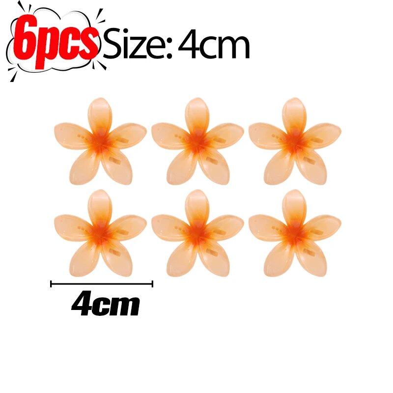 1/6 Hawaiian Gradient Flower Hair Clips for Women, Small, Stylish Head Accessories, Hairpins, Crab Barrettes, Parallel Import