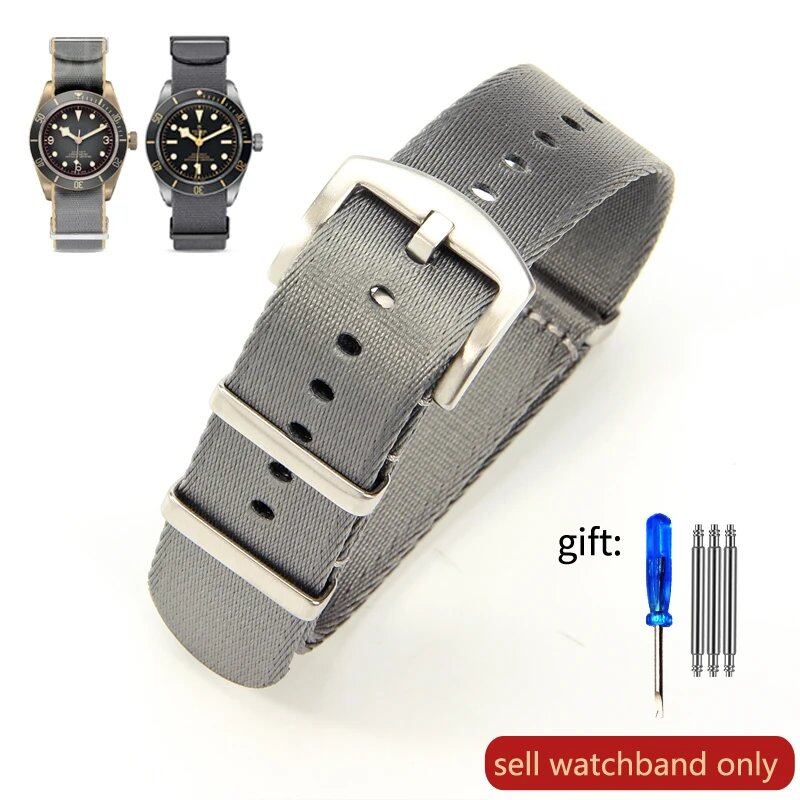 Breathable Soft Nylon Men's Watch Band for Omega 300 Ghost Party 007, Longines Conquest, Seiko, and Casio, 20mm and 22mm, Size 2, Parallel Import