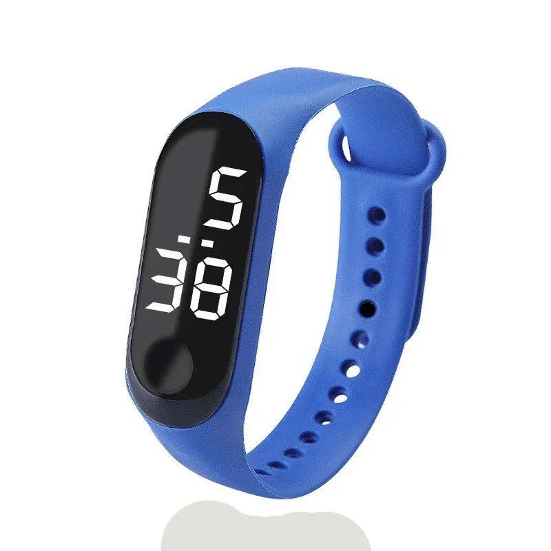 Kids' Fashion Sports Watch, Waterproof LED Digital Wristwatch with Ultra-Lightweight Silicone Slap, Unisex, for Kids and Teens, Parallel Import