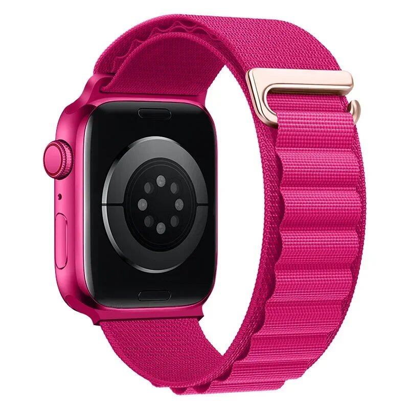 Apple Watch Ultra用アルパインループストラップ - 49mm 45mm 44mm 42mm 41mm 40mm対応 メタルCフックバンド(iwatch SE/シリーズ9/8/7/6/5/4/3互換) バンドカラー:mm 並行輸入品