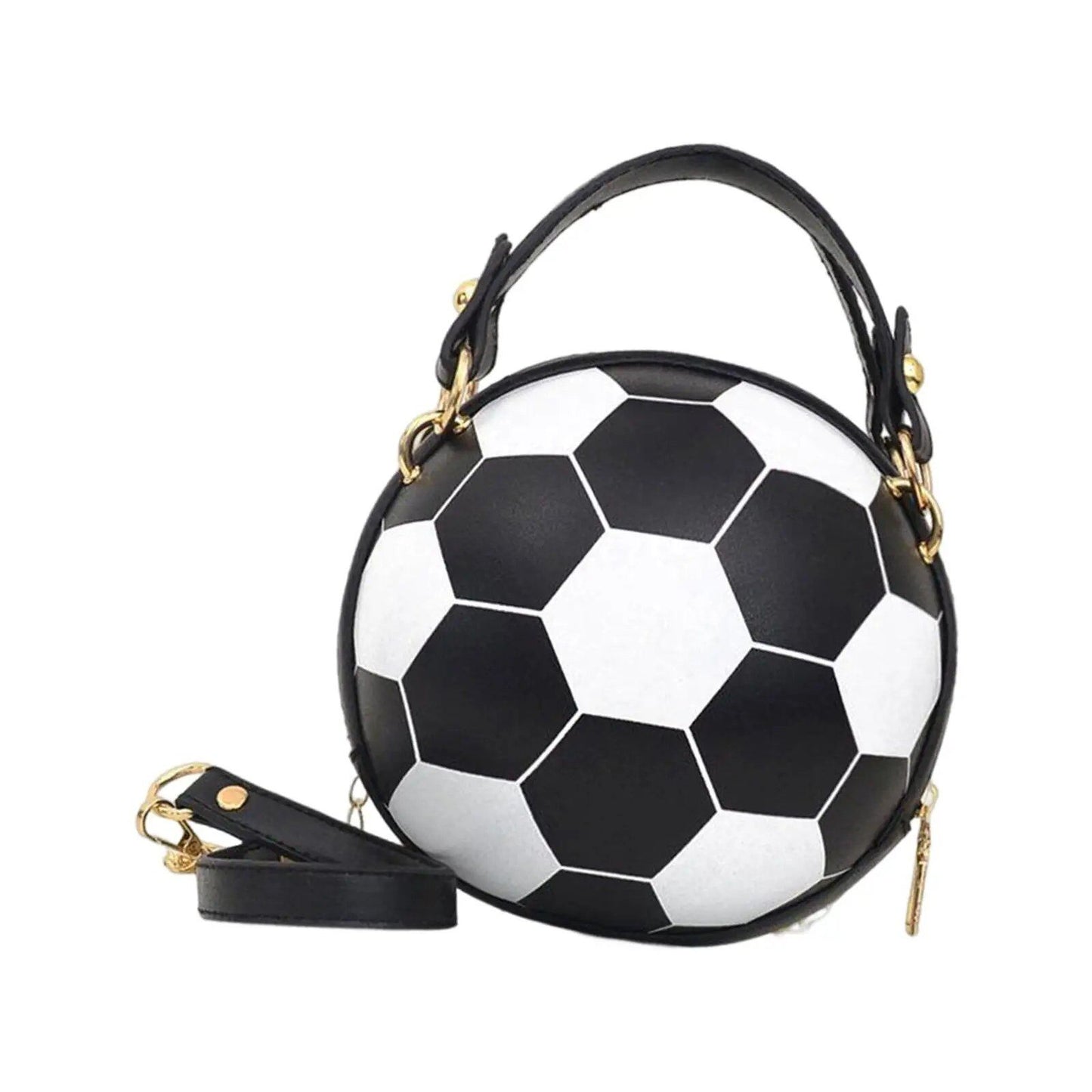 Soccer Ball-Shaped Crossbody Bag for Women, Messenger Bag, PU Leather Shoulder Bag with Cell Phone Storage, Perfect for Street Casual, Evening Outings, and Cosmetics. Color: Parallel Import.