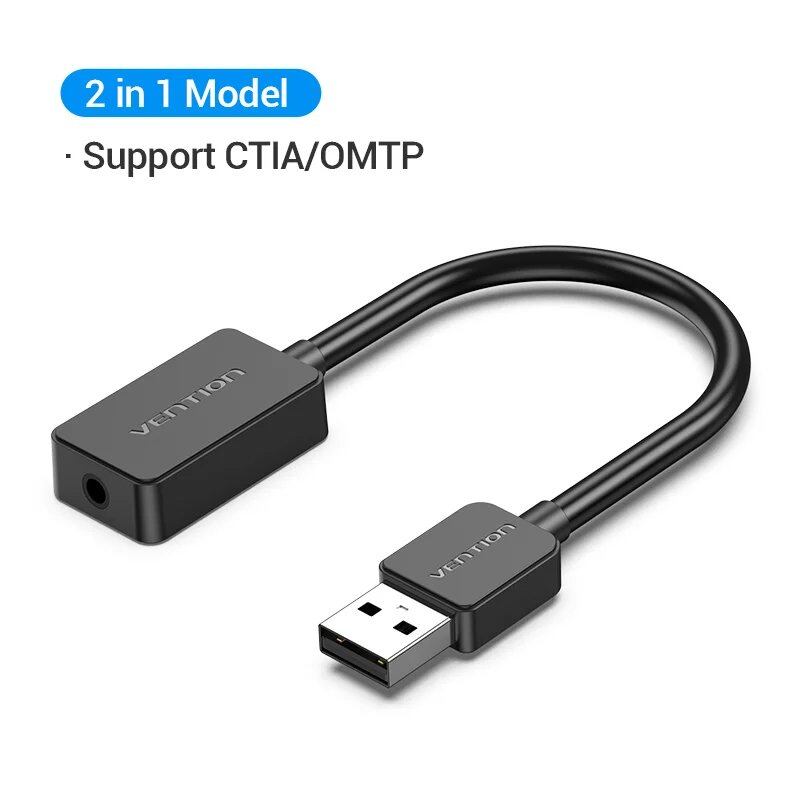 ベンション USBサウンドカード 3.5mmオーディオインターフェースアダプター 外付けサウンドカード PC/ノートPC/PS4対応 ヘッドセットマイク用 USBオーディオアダプター カラー:モデル;発 並行輸入品
