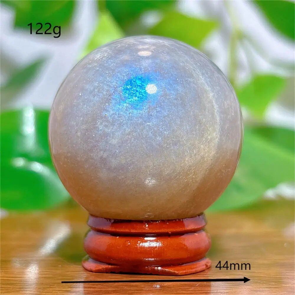 Moonstone Sphere Crystal, Natural Quartz Stone, Home Decor, Mineral, Reiki, Craft, Gift, Energy, Healing, Spiritual, Love, with Stand, Parallel Import