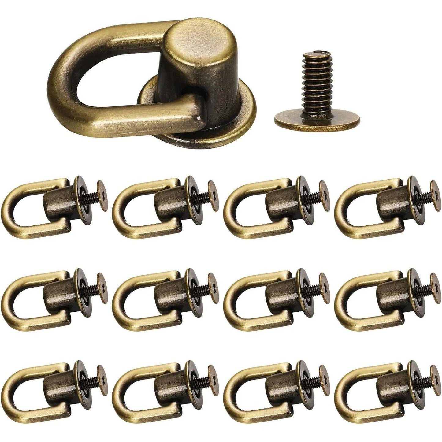 1/10 D-Ring Bag Clip Buckle, Retro Metal Double Buckle for Handbag Chain Handles, Strap Connections, Bag Hardware Accessories, Size: Parallel Import
