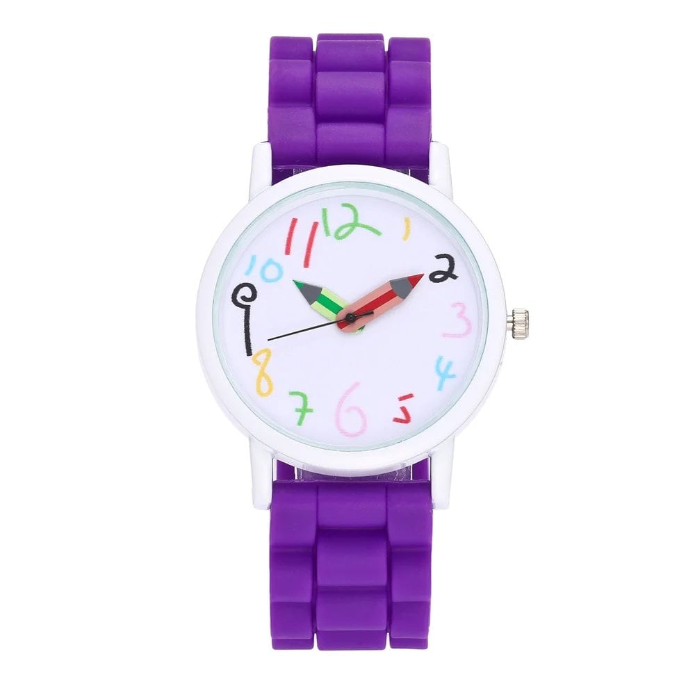 Women's Fashion Watch, Simple Pencil Design, Digital Quartz Watch, Casual, Jelly-Type, Multicolor, Silicone, Dress Watch, Wristwatch, Parallel Import