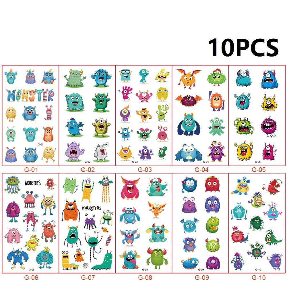10-Pack Waterproof Temporary Tattoo Stickers for Kids and Soccer Fans, Fake Tattoos for Adults and Kids, Arm Covers, Color: Parallel Import