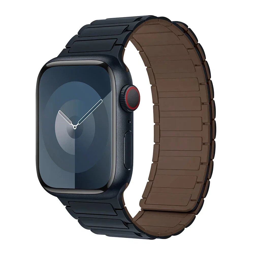 Magnetic Loop Band for Apple Watch, Compatible with 44mm, 40mm, 49mm, 45mm, 41mm, and 38mm Silicone Straps, Compatible with iWatch Series 9/8/7/6/5/4/3/SE/Ultra 2, Parallel Import