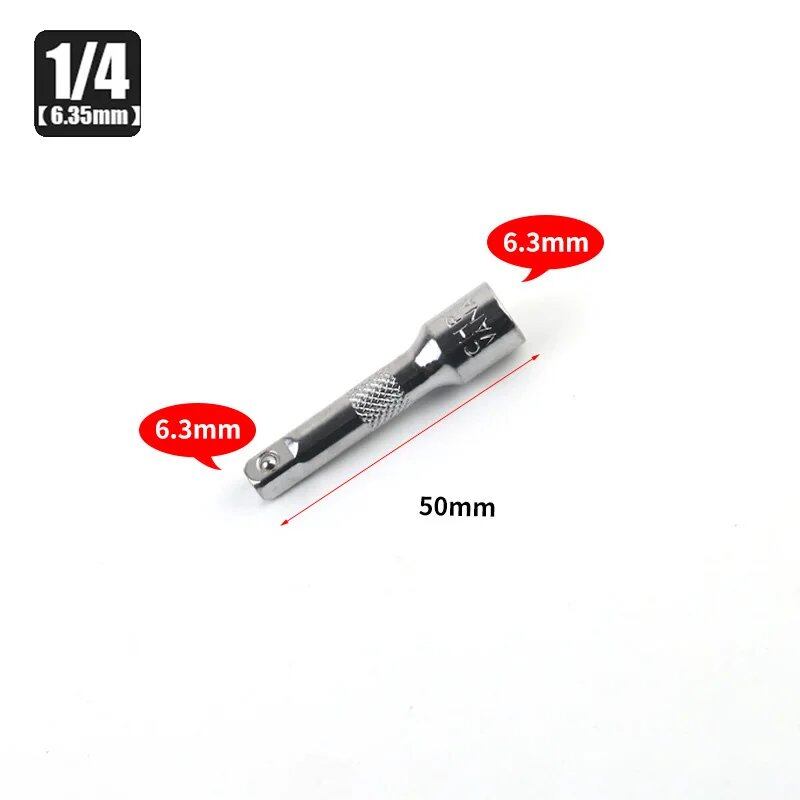 1/4", 3/8", 1/2" Socket Ratchet Wrench Extension Bar 50/75/100/125/150/250mm Long Bar Steering Sleeve Connecting Rod Accessories Color: mm; Shipped from: Parallel Import