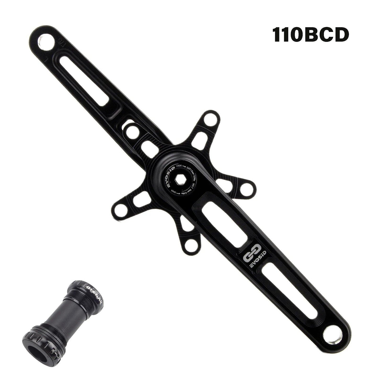 EVOSID BCD110 130 Crankset for Ultra-Lightweight Road Folding Bikes, Hollow Tech Cranks, 165, 170, 175mm, CNC Machined, 5-Pawl Bicycle Chainring, Parallel Import