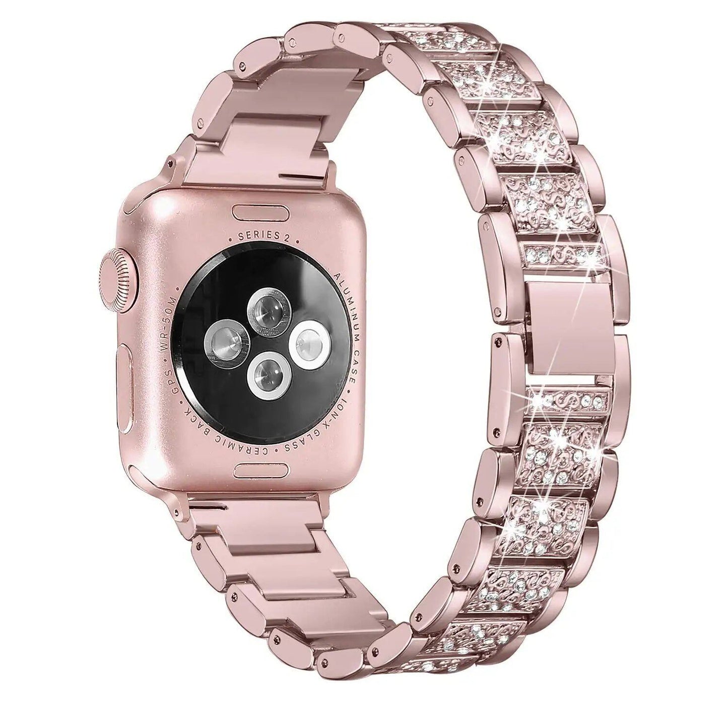 アップルウォッチ Ultra 2 49mm 対応 ブリング ダイヤモンドストラップ - 46mm 40mm 45mm 44mm 41mm 42mm サイズ対応 iWatch シリーズ 10/9/8/7/6 用 レディースブレスレット サイズ: 並行輸入品