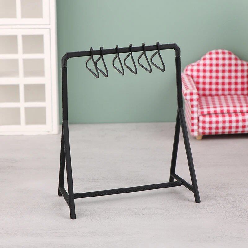 1/12 Dollhouse Clothes Rack, Clothing Organizer, and Hanger Set, Miniature Furniture, Dollhouse Accessories, Parallel Import