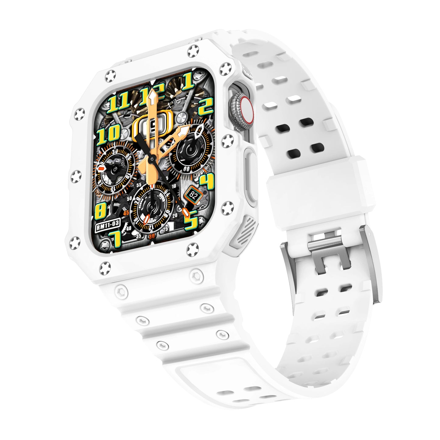 Apple Watch Band with Protective Case, Shockproof Sport Bumper - Compatible with Apple Watch SE and iWatch Series 8, 7, 6, 5, 4, 3, 2, and 1, Rugged Design, Band Color: mm, Parallel Import