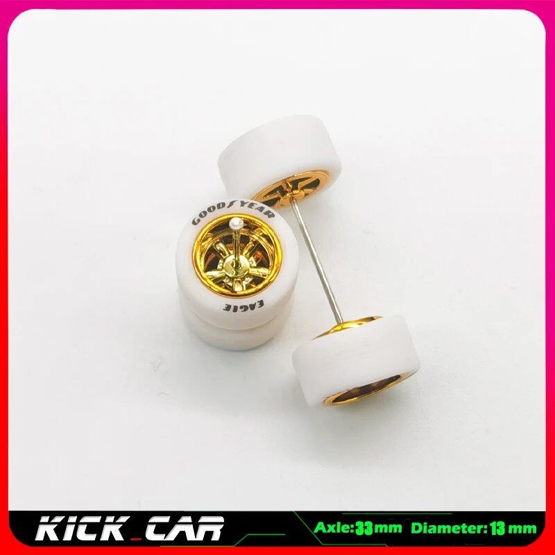 1/64 scale model car wheels with rubber tires, set of 4, ABS plastic, basic conversion parts for Hot Wheels, Tomica, and Mini GT. Color: WTS. Ships from: Parallel import.