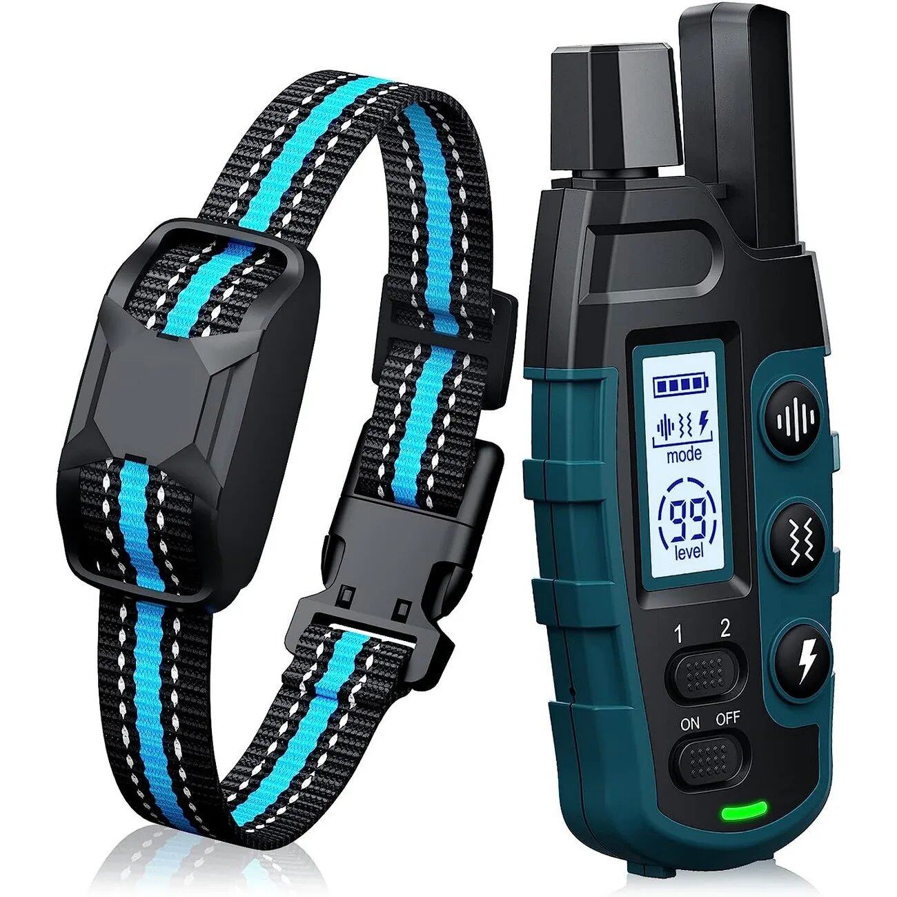 3300ft Waterproof Remote Dog Training Collar with Beep, Vibration, and Shock Functions, High-Quality Pet Training, Rechargeable, Color: Parallel Import