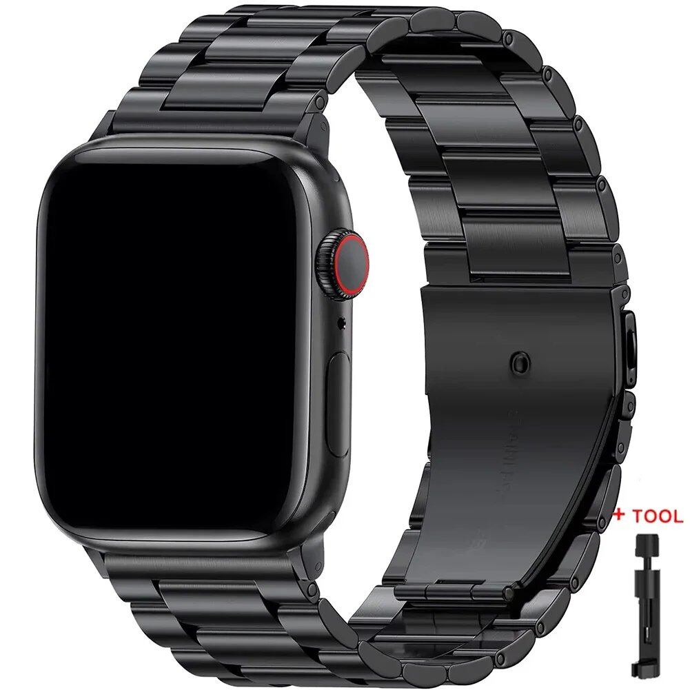 Stainless Steel Metal Band for Apple Watch Ultra 2 (49mm), S10 (46mm), 42mm, 45mm, 41mm, and 44mm - Compatible with iWatch Series 10, 9, 8, 7, SE, 6, 5, 4, and 3. Band Color: Imported