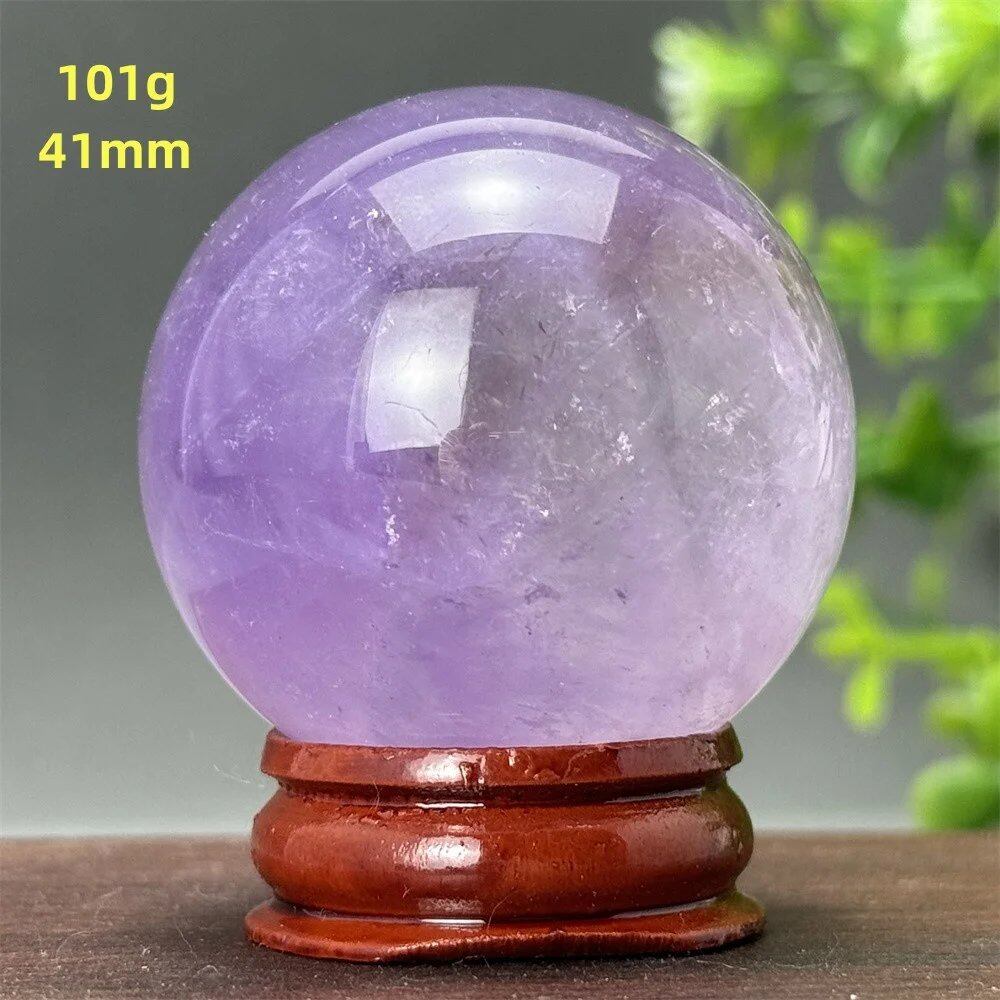 天然アメジスト ボール 水晶玉 ホームオフィスデコレーション エネルギー ウィッカ レイキ スピリチュアル 瞑想 魔術 占い カラー: 並行輸入品