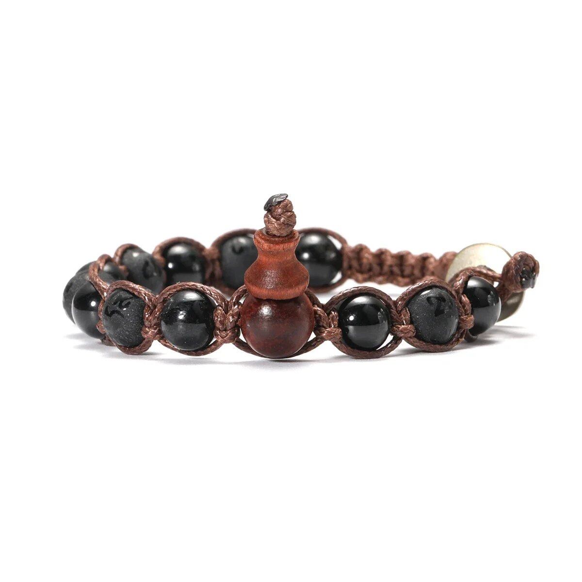 Natural Stone Prayer Bracelet, Tibetan Prayer Beads, Handmade Men's and Women's Bracelet, Yoga & Meditation Jewelry, Metal Color: Style, Parallel Import