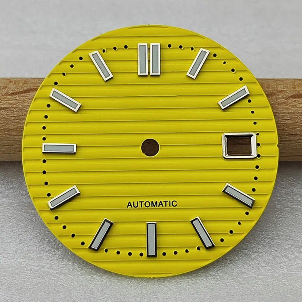 30.5mm Nautilus S Dial for NH35, Green Luminous Dial, NH35/NH36 Movement Accessory, Watch Repair Tool, Parallel Import
