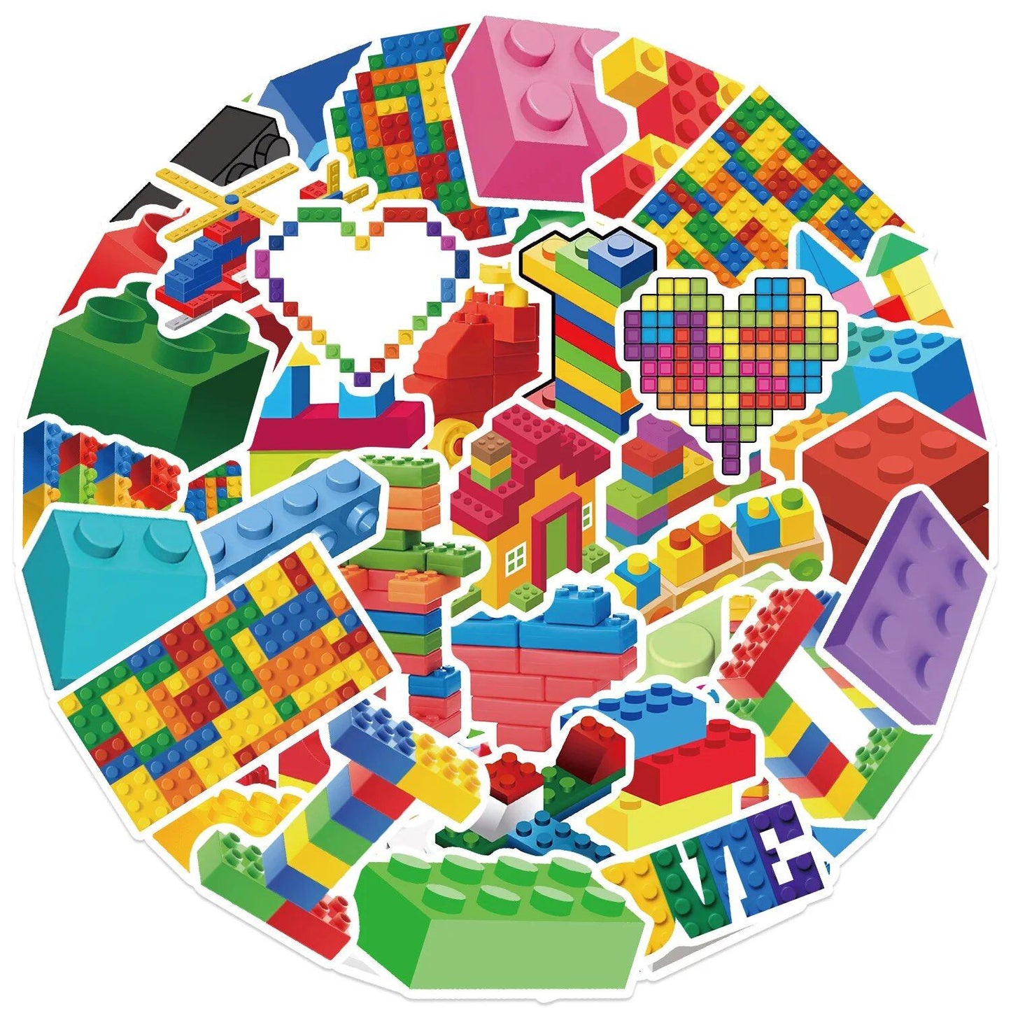 10/30/50-Pack Colorful Character Block-Style Graffiti Stickers for Suitcases, Skateboards, Laptops, Luggage, and Smartphones. DIY Decorative Stickers. 0-Pack; Parallel Import.