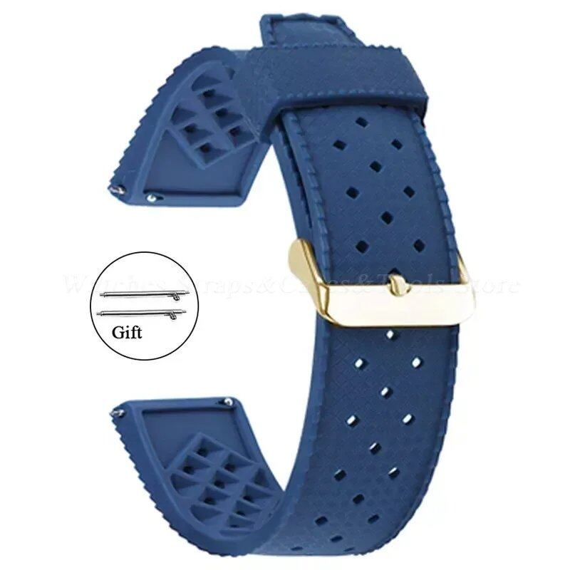 Premium-grade Tropic Silicone Watch Strap, 20mm, 22mm, Seiko, Oris, Omega, Quick Release, Diving, Waterproof, Rubber Bracelet, Band Color: mm, Parallel Import
