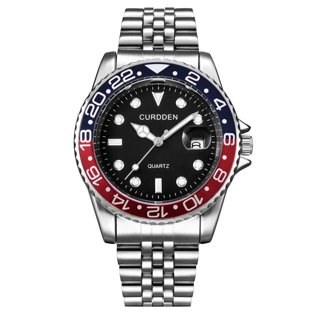 Men's Famous Brand Watch, Student Style, Fashionable, Stainless Steel Band, Casual, Calendar, Quartz Watch, Green, 2024; Customizable: Yes; Ships from: Parallel Import