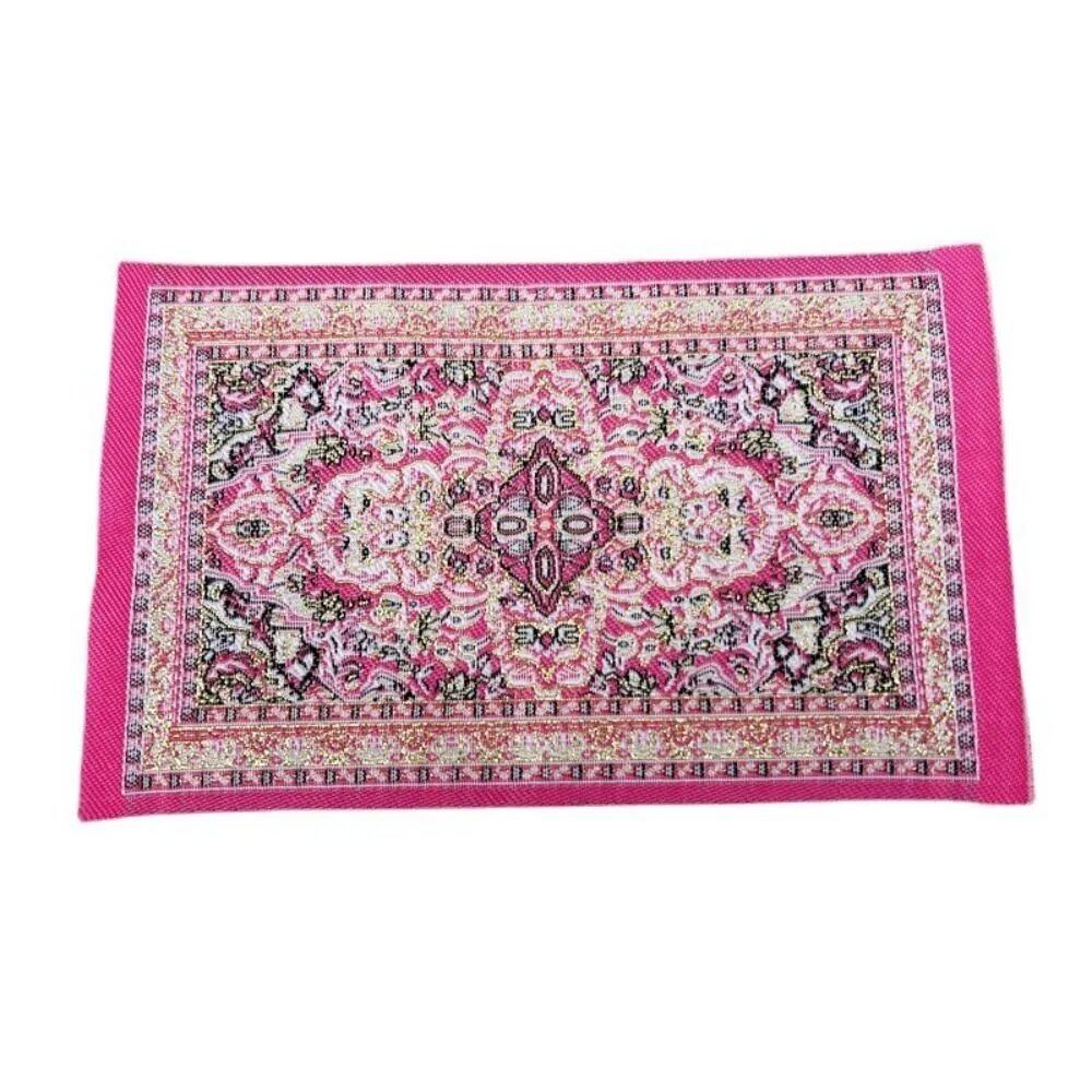 1/12 Scale Turkish Style Play House, Mini House Decoration, Floor Rug, Doll Accessories, Dollhouse Carpet, Miniature Woven Rug, Parallel Import