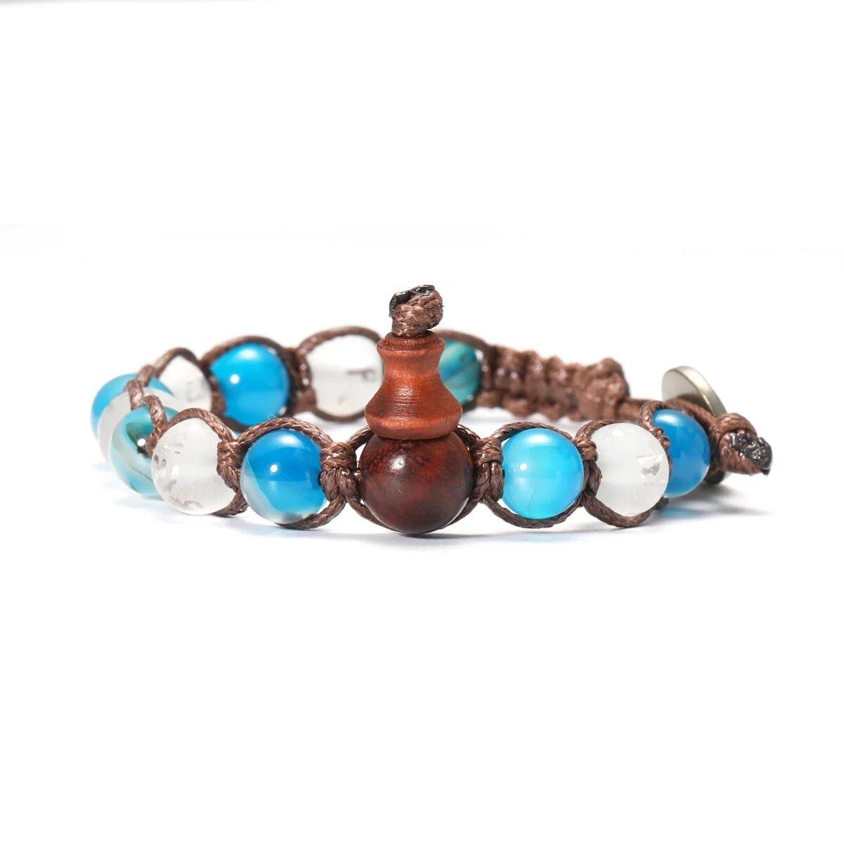 Natural Stone Prayer Bracelet, Tibetan Prayer Beads, Handmade Men's and Women's Bracelet, Yoga & Meditation Jewelry, Metal Color: Style, Parallel Import