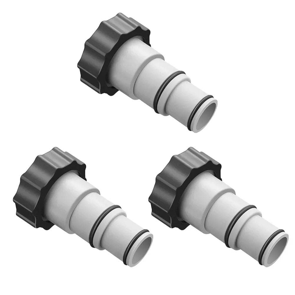 Set of 1, 2, 3, 4, or 5 Threaded Replacement Hose Adapters for Intex Pumps and Above-Ground Pool Filters. Also includes Pool Pipe Hose Holders. Color: Parallel Import.