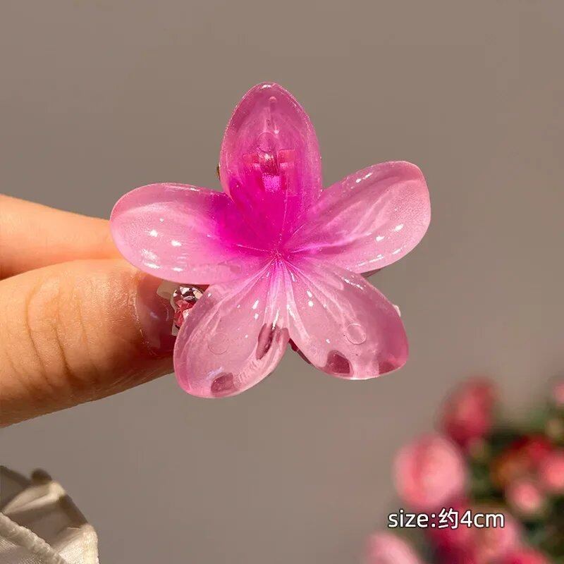 1/6 Hawaiian Gradient Hair Clips, Flower Hair Claws, Small Hair Accessories, Hairpins, Crab Barrettes, Women's, Parallel Import