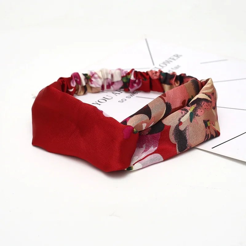 Women's Summer Bohemian Print Headband, Retro Cross Turban, Bandage Bandana, Hair Accessory, Head Wrap, Parallel Import