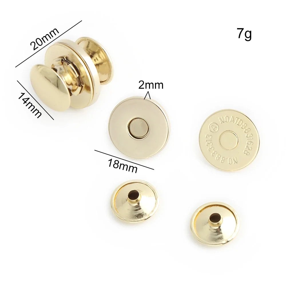 10-100-200 Pieces 14mm/18mm Double-Sided Rivets, Strong Magnetic Snap Buttons for Leather Pouches, Bags, Clothing, and Accessories. Size: Parallel Import.