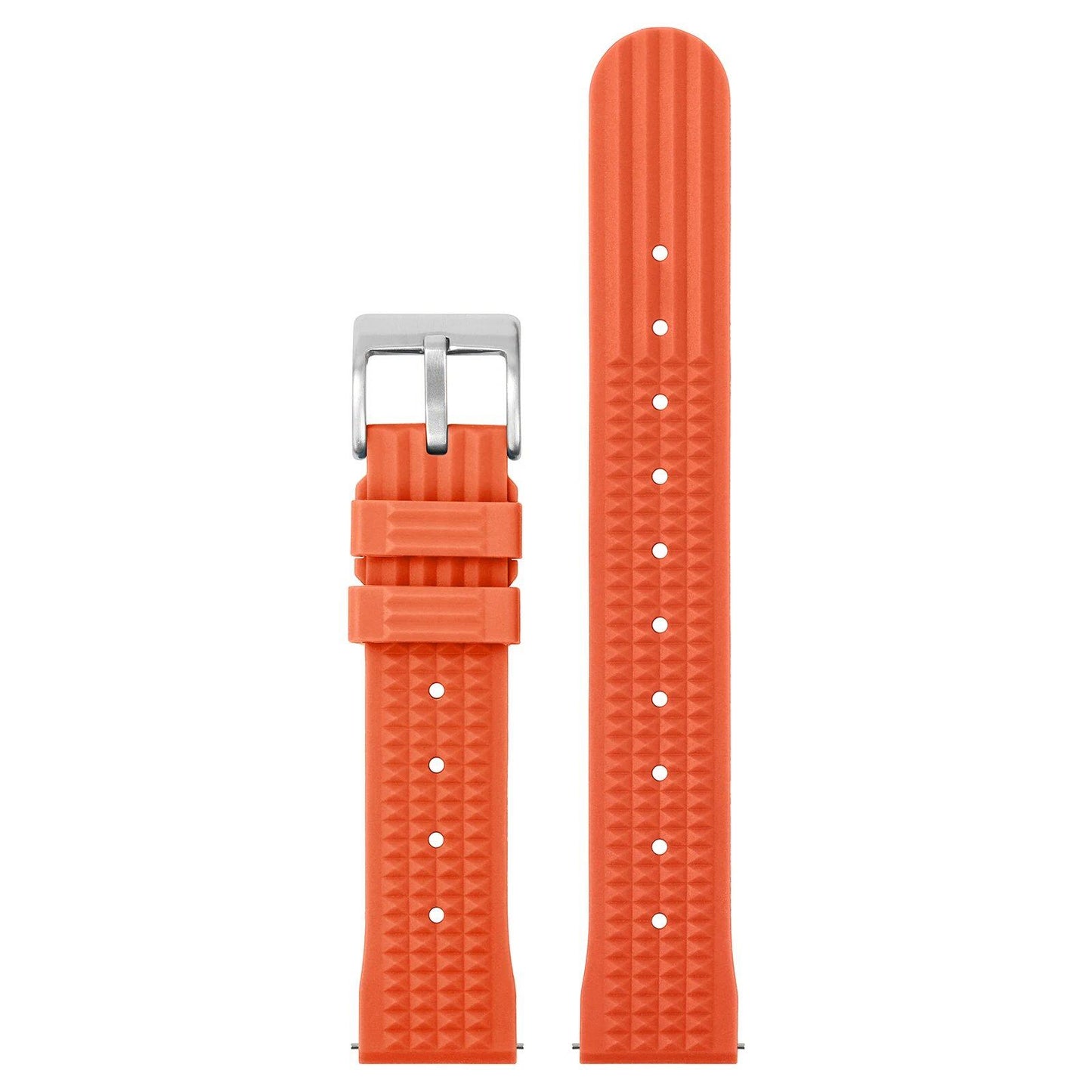 WatchDives Waffle FKM Rubber Watch Band, 20mm/22mm, Quick Release, Waterproof, Durable Fluorocarbon Rubber Strap for Classic Dive Watches. Band Color: mm; Ships from: Parallel Import
