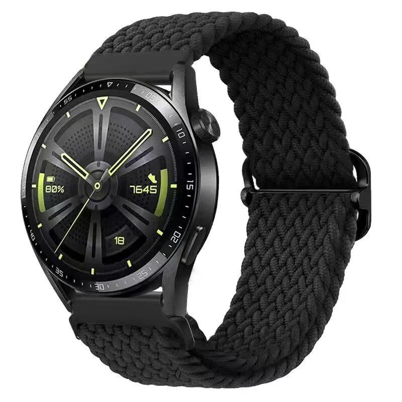 Universal Watch Band, Adjustable Braided Elastic Quick Release Wrist Strap, Compatible with 18mm, 20mm, and 22mm Smartwatches, Compatible with Samsung, Huawei, and Garmin Smartwatches (Imported)