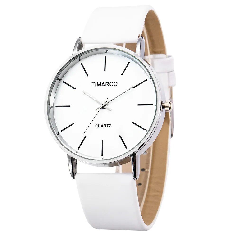 New Stylish Silver Minimalist Women's Business Quartz Watch with Breathable Leather and Steel Finish, Luxury Ladies' Watch, Color: Parallel Import