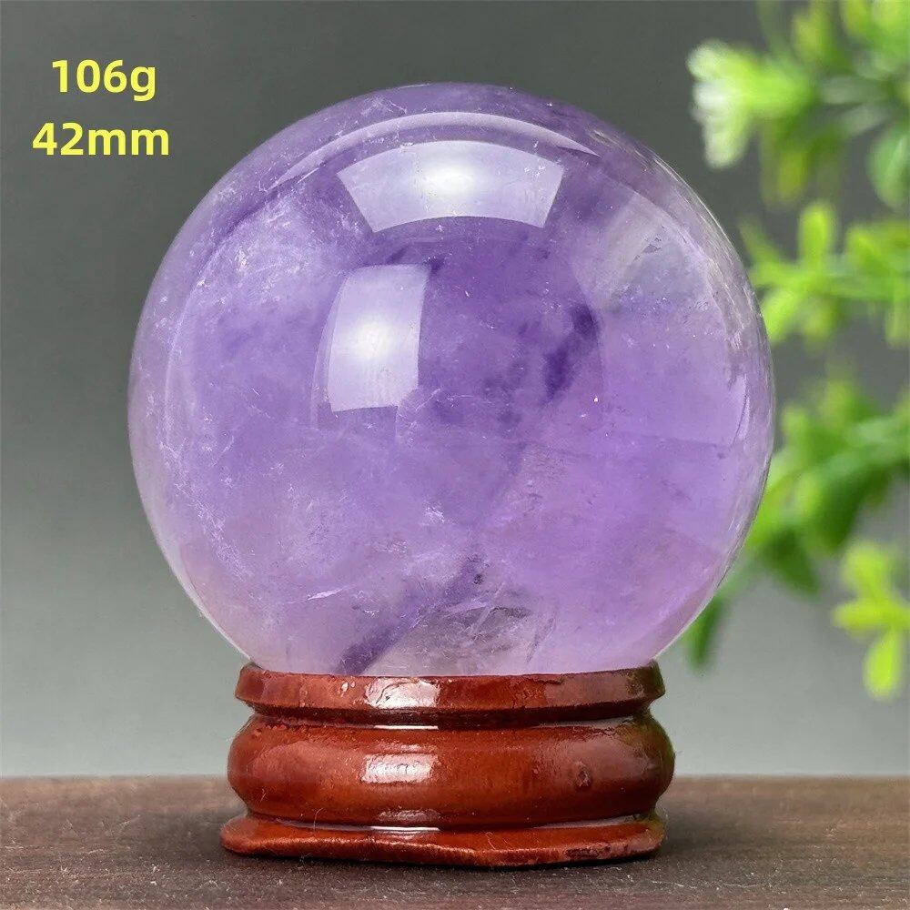 天然アメジスト ボール 水晶玉 ホームオフィスデコレーション エネルギー ウィッカ レイキ スピリチュアル 瞑想 魔術 占い カラー: 並行輸入品