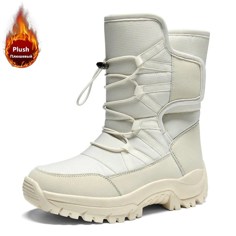 Brand Men's Winter Shoes, Waterproof, Warm, Plush, Couple's Snow Boots, Non-Slip Hiking Boots, Work Boots, Ankle Boots, Parallel Import