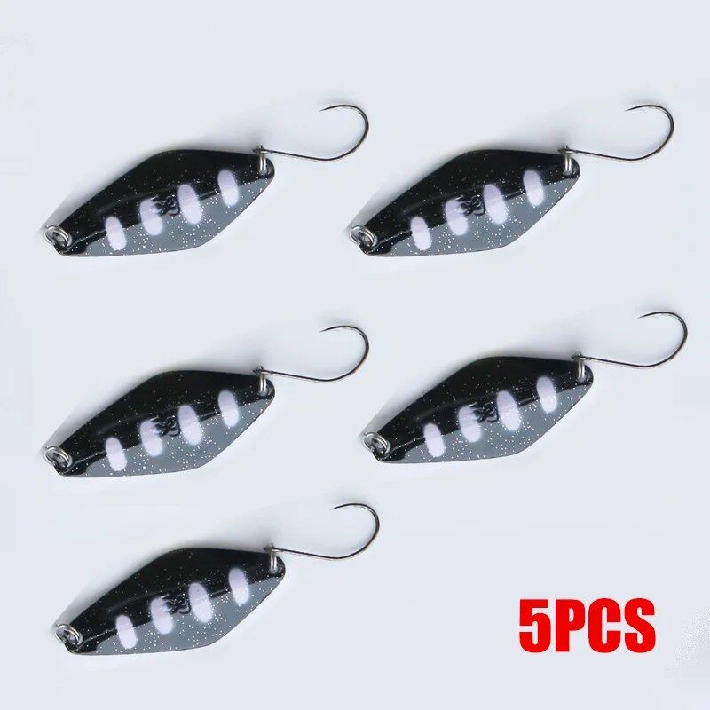 1/5 Spoon Lure, 5g, 40mm, Metal Spinner, Pesca Colorful Copper Sequin, Hard Bait, River Stream, Freshwater, Bass, Pike, Trout, Parallel Import