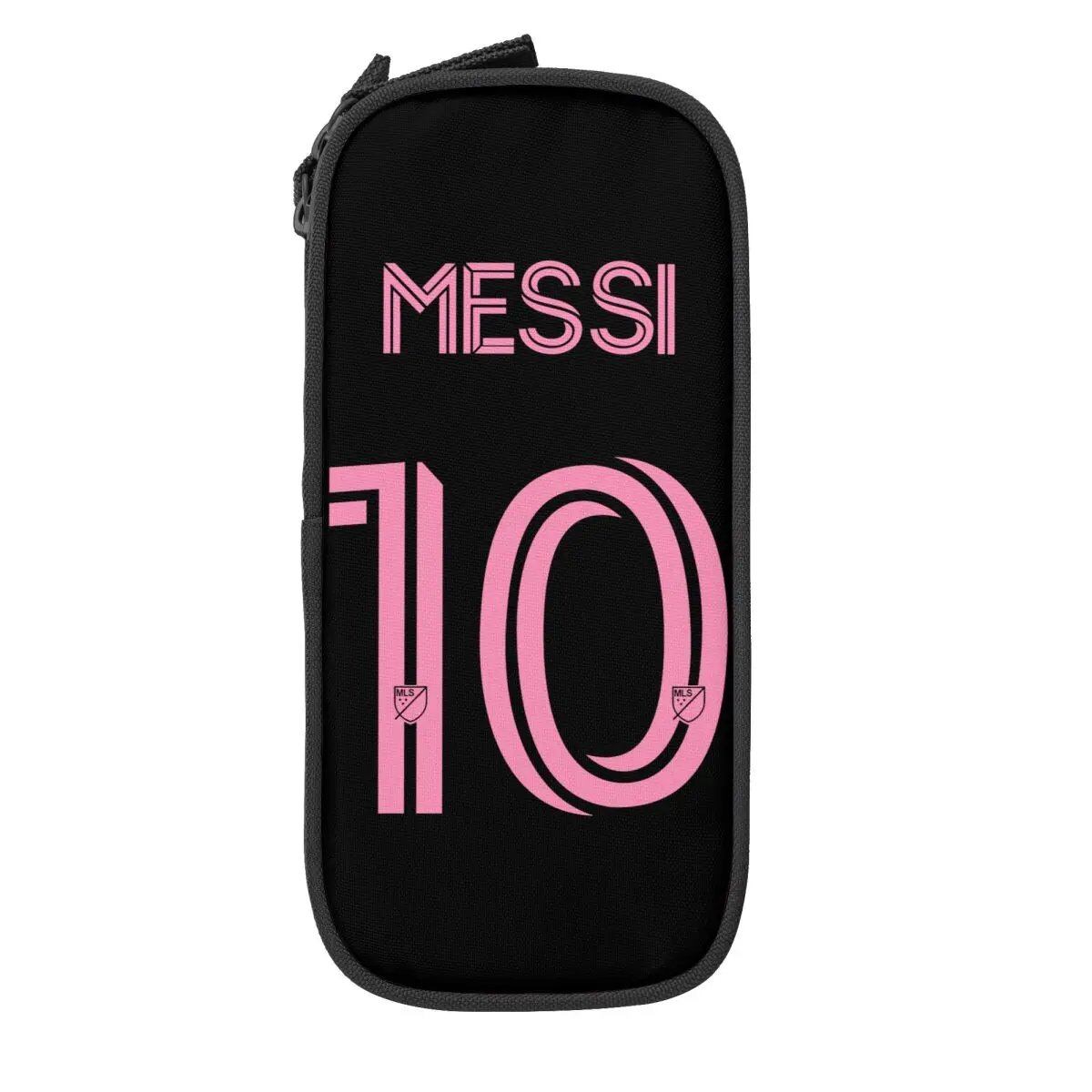 Soccer Messi Pencil Case, Large Capacity, Student Pencil Case, Stationery, School Supplies, Makeup Pouch, Size: L; Parallel Import