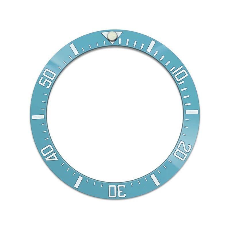 38mm x 30.6mm Curved Blue Ceramic Bezel Insert for SKX007/SKX009/SRPD/GMT Compatible Men's Watches with NH35/NH36 Movements, Color: 0, Parallel Import